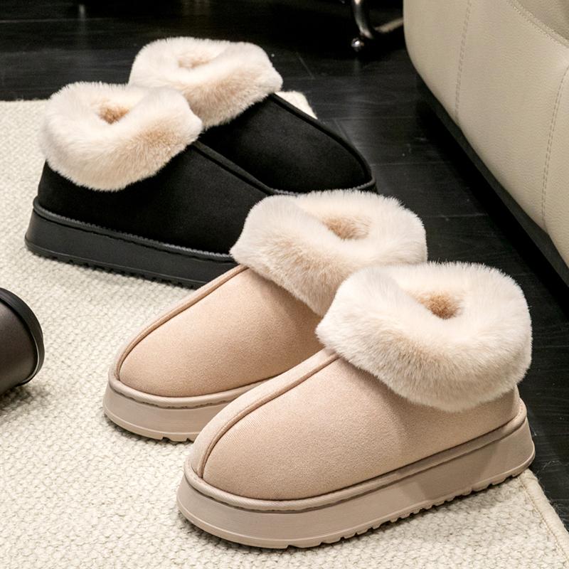 Women's Autumn and Winter Cotton Slippers with Thick and Soft Soles for Outdoor Wear Comfortable and Warm At Home Anti-slip
