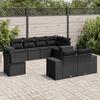 VidaXL Garden Lounge Set with Cushions 8 Pcs, Patio Sofas, Patio Furniture Set, Outdoor Furniture, Black 3222834