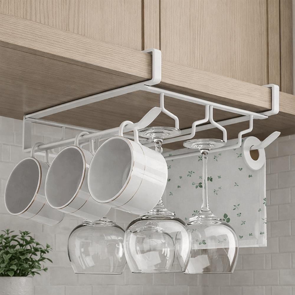 Ventilation Upside Down Wine Glass Holder Hanging Goblet Cabinet Hanging Racks  Under Cabinet