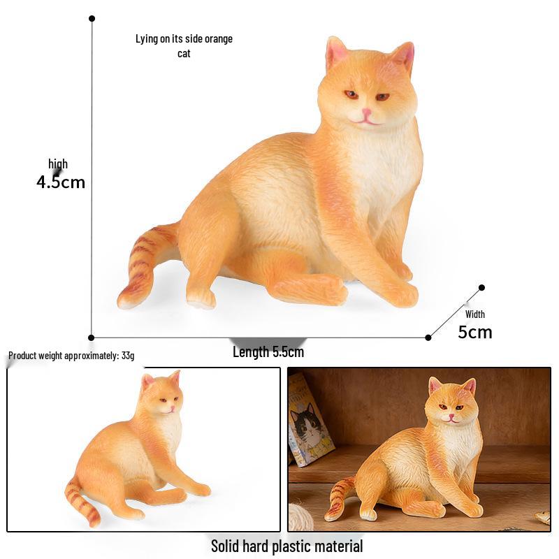 Realistic Exotic Orange Tabby Cat Heart Model Ornament