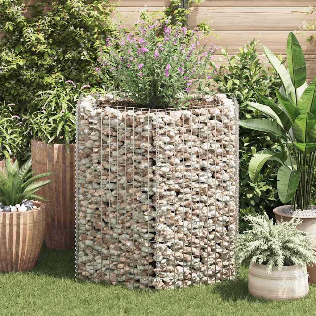 Vidaxl Maceta Elevada Gabionada, Hexagonal, 100 X 90 X 100 Cm