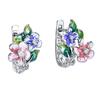 HUAMI Flower Fairy Cute Stud Earrings for Women Fashion Anniversary Party Zircon Christmas Jewelry Gift Wedding Trendy Earring