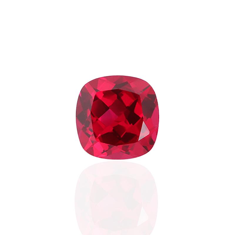 Wuzhou Provence Synthetic Pigeon Blood Ruby, Egg-Shaped Fat Square Loose Gemstone