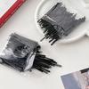 100 Stück Schwarze Einwort-Klammer Modische Multifunktionale Metall-Einwort-Pony-Haarnadel für Damen und Herren