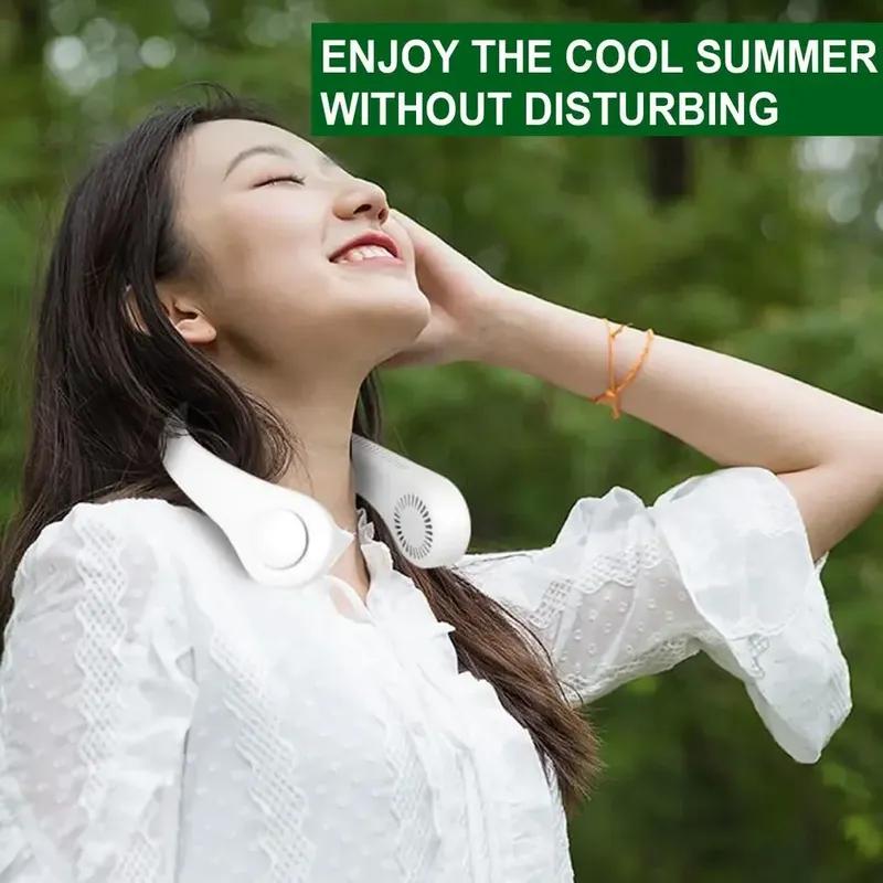Portable Neck Fan  Rechargeable Turbofan USB Leafless Air Conditioner Bladeless Fans Hanging Neck Cooler For Summer