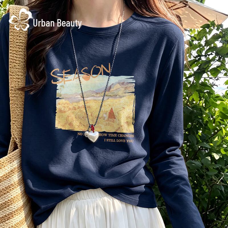Women's Printed Pure Cotton Long Sleeve T-Shirt