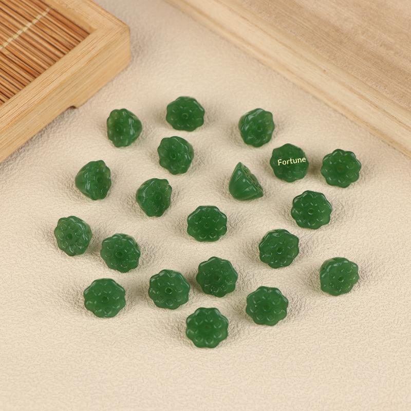 20Pcs Glass Lotus Flower Lotus Seedpod Beads Diy Jewelry Making Supplies Accessories For Handcraft Craft Kit