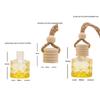 1Pcs Refillable Car Essential Oil Diffuser Bottle Empty Car Air Freshener Pendant Perfume Glass Bottle With Wooden Caps