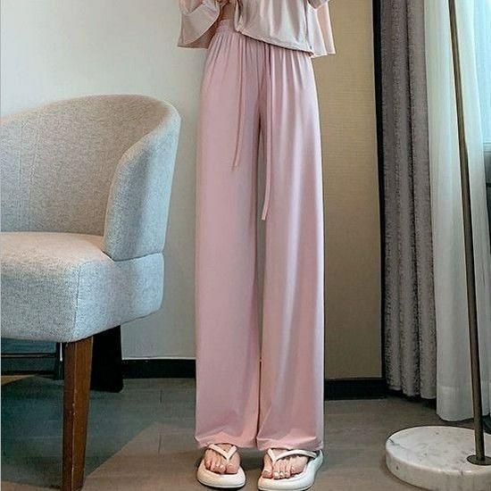 

Women s Ice Silk High-Waisted Sun Protection Pants - Lightweight, Loose, and Casual for Summer S 70-95 lbs