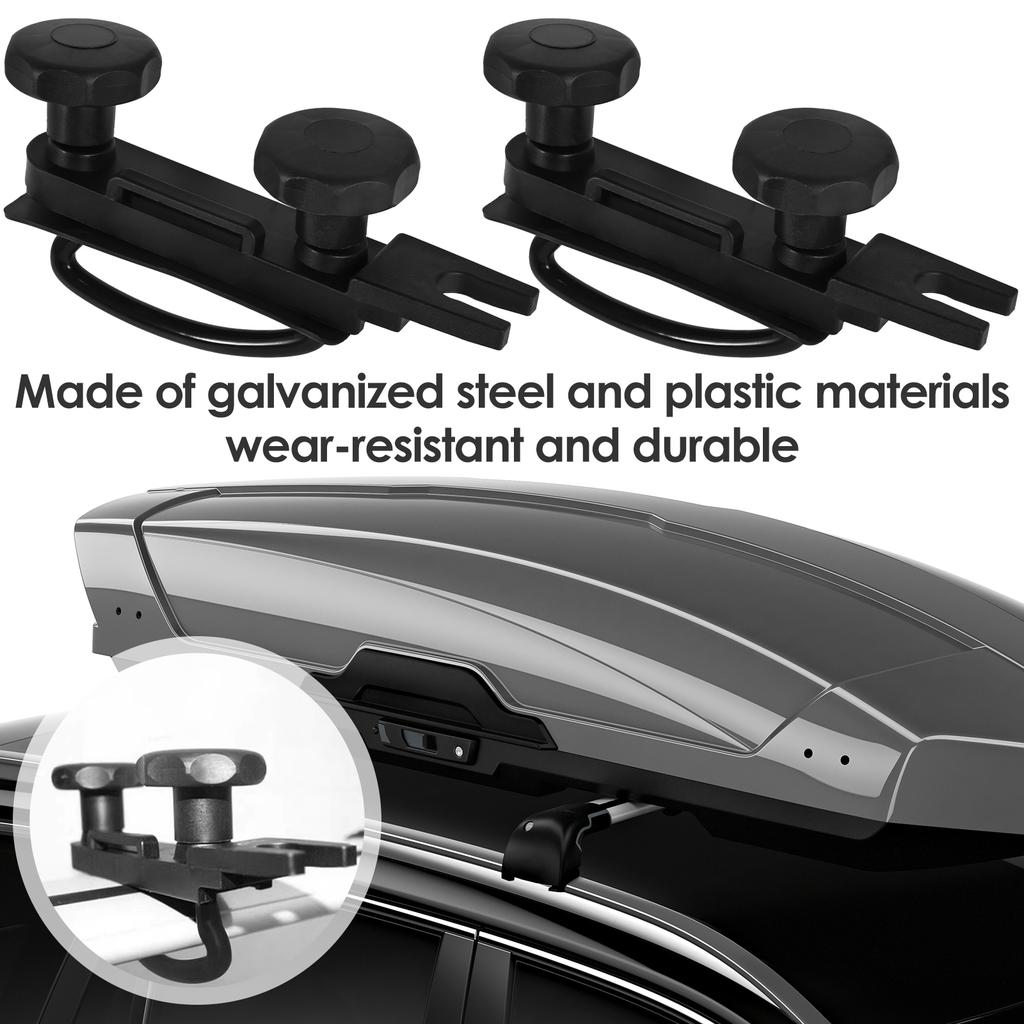 1Set Roof Box Mounting Fitting Kit Heavy Duty Roof Box U-Bolt Clamp Kit Universal Roof Rack Bracket Kit Car Mounting Accessories