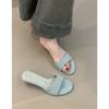 Slope heel open-toed slippers summer wear temperament high heels French beautiful cool slippers
