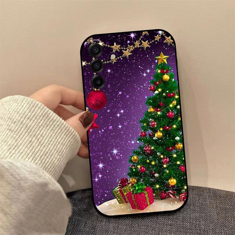 Christmas Painting Silicone Case For Samsung Galaxy S24 S22 S21 S23 S25 Ultra Plus Fe Shockproof Cover for Galaxy S25 Edge Coque