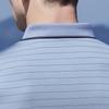 Men's 100% Mulberry Silk Short-Sleeve Striped Polo Shirt