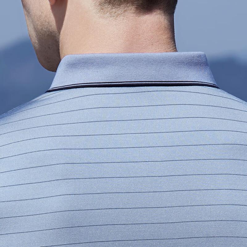 Men's 100% Mulberry Silk Short-Sleeve Striped Polo Shirt