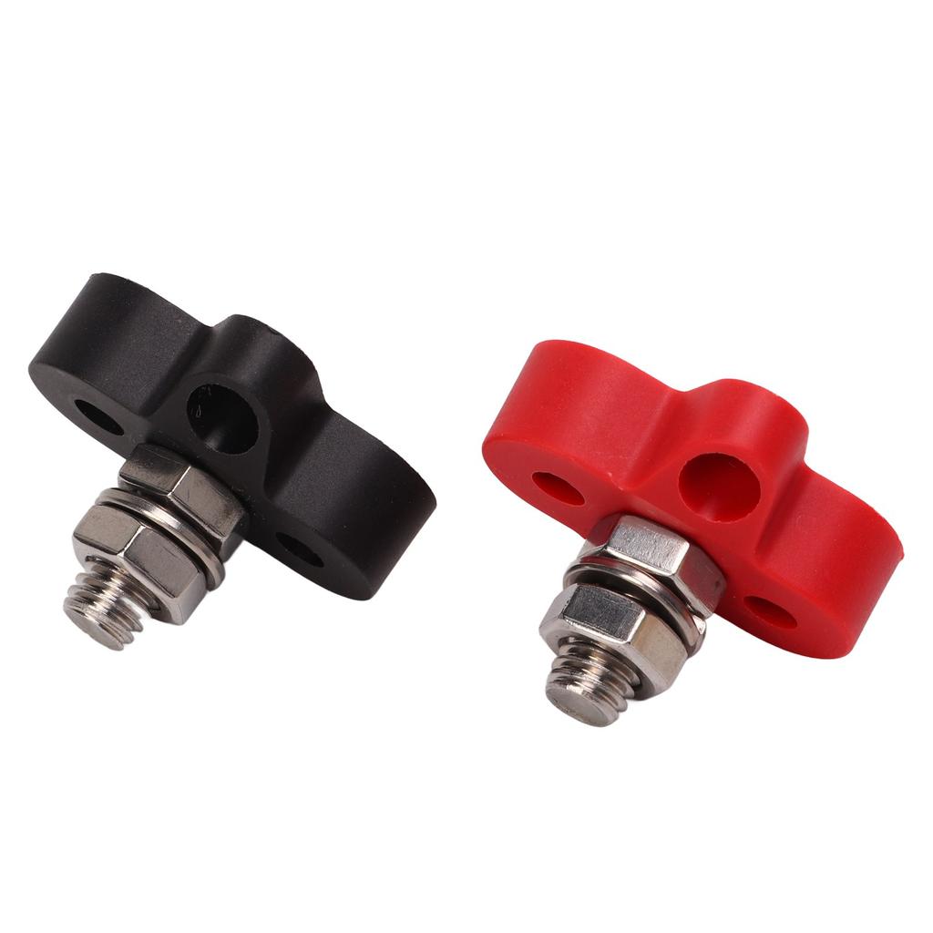 Alimentazione a Batteria 48V Terminale Rosso e Nero in Acciaio Inossidabile Blocco Terminale a Barra Collettrice a Singolo Stud per Camper Camion Barca 3/8 poll.