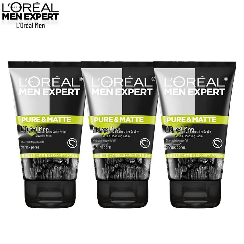 L Oréal Men s Charcoal Cool Dual Effect Face Wash