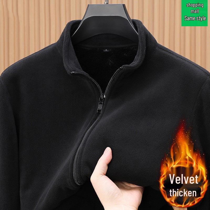 Men's Double-Sided Fleece Jacket - Warm Casual Spring & Autumn Mountaineering Liner
