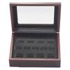 Wood Championship Ring Display Case for Multiple Sports Rings Jewelry Presentation Box Memorabilia Storage Organizer