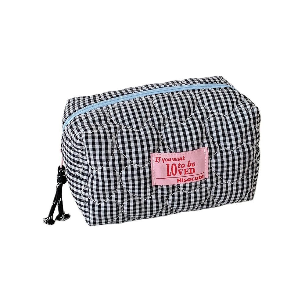 Cloth Korean Plaid Stationery Bag Pen Bag Pencil Pouch Plaid Heart Pencil Case  Kids Children