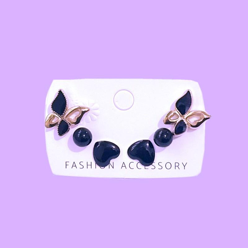 Women's Tassel and Pearl Crystal Stud Earring Set