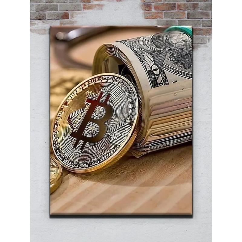 Money Banknotes Wall Art, Cash Decor Painting 20x30cm