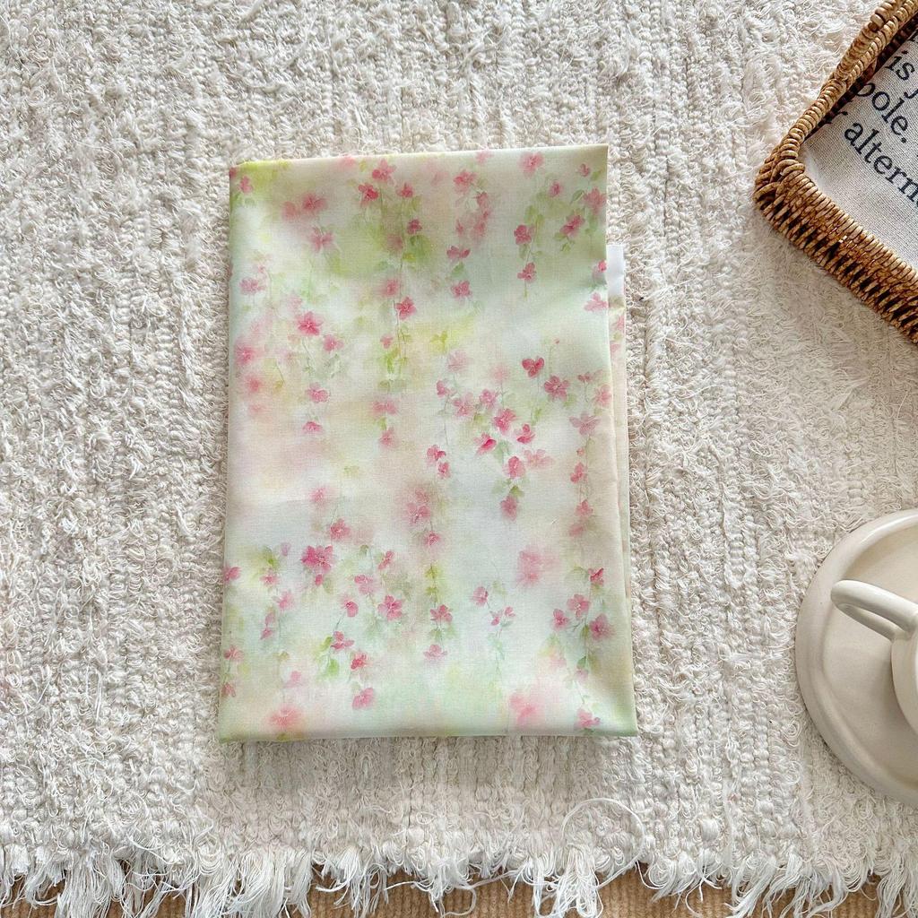 100% Cotton Korean Style Gentle Floral Digital Print Fabric for Women's, Children's, and Adult Clothing & Home Wear