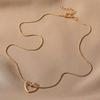 Elegant Titanium Steel Heart Necklace for Women - Hollow Design, Light Luxury, Versatile Clavicle Chain