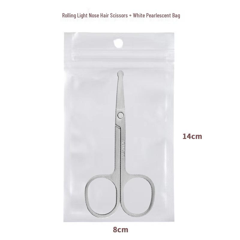 In-Stock Sharp A-Type Eyebrow and Nose Hair Scissors - Stainless Steel Makeup Tool with Pointed Tips
