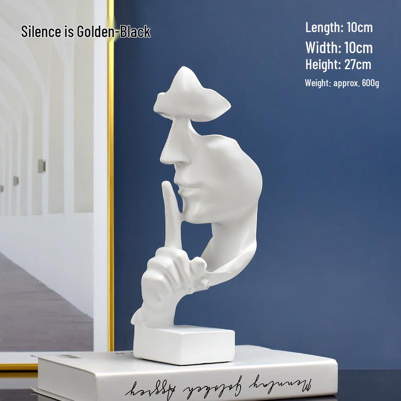 

European Silence is Golden Abstract Resin Statue – Living Room & Office Decorative Ornament