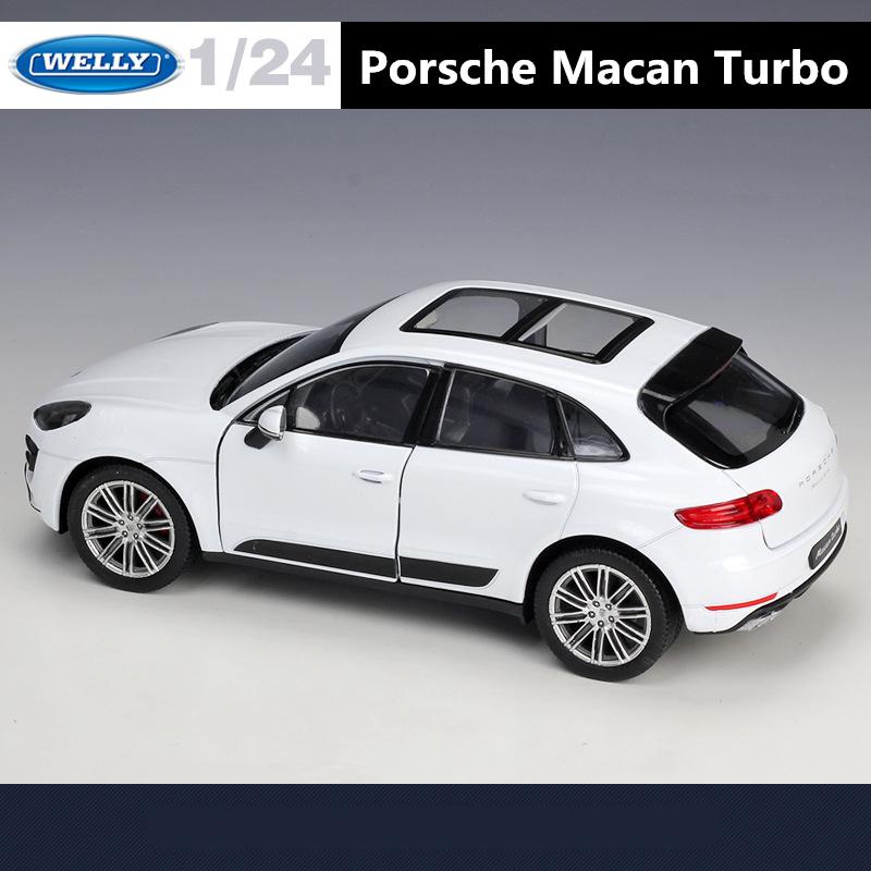 Welly 1/24 Porsche Macan Turbo SUV Alloy Car Model Diecasts Metal Toys Vehicles High Simulation Collection Series Childrens Gift