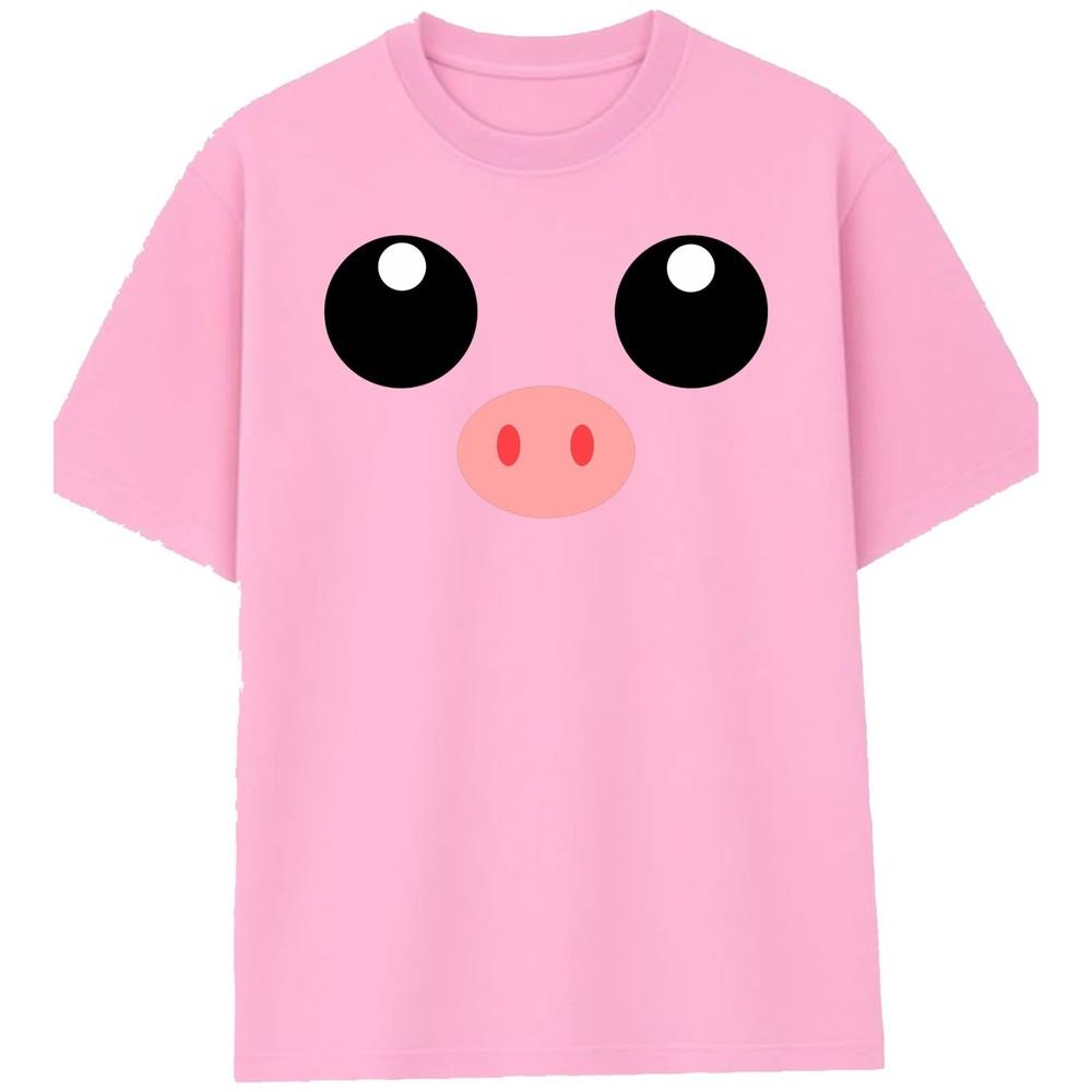 Cute Pig Face TShirt Funny Animal Costume Tee Pink 100 Cotton Shirt Unisex S