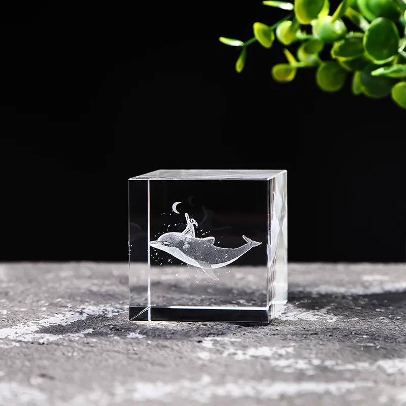 40-80 Crystal Cube Carved Raindrops Moon Solar System Clouds Cube Heart Shaped Desktop Creative Gift Ornaments