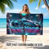 Neon Abstract Theme Beach Towel Personalized Custom Name & Text Soft Quick Dry Beach Towel for Swimming Travel