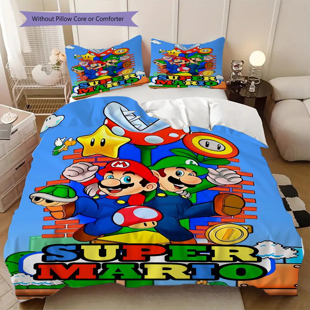 Super Mario Print Soft Comfortable Duvet Cover, Children's Bedding Set Gift, Extra Large Size, Various Sizes Available LXR92