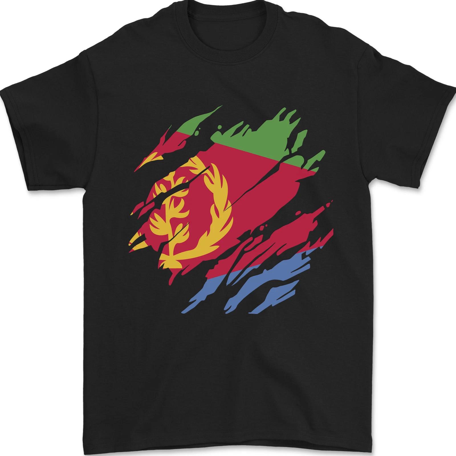 Torn Eritrean Flag Eritrea Flag Day Football Mens T-Shirt 100% Cotton 2XL