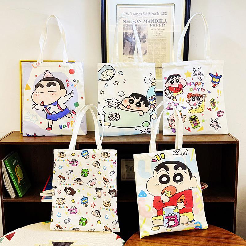 Cartoon Kawaii Canvas Bag Novelty Creative Tote Bag Daily Large Capacity Shoulder Bag Cute Handbag Gifts