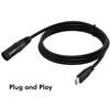 JUNSUNMAY 1m Type-C Male to Female XLR Microphone Audio Cable Adapter for Mobile Phone/Tablet/Laptop