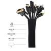 50cm Black Cable Organizer ZipperTypeTV Computer Cable Sleeve Insulated Protective Office Cable Hidden Storage Management