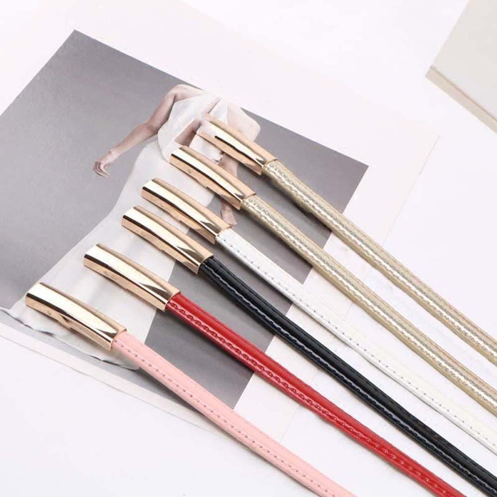 Solid Color Patent Leather Belt Adjustable Women Waistband Jeans Decor Thin Buckle Belt  Gift