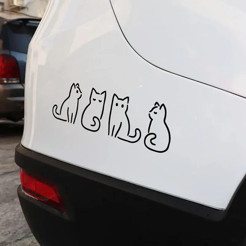 24,5x7,5cm Štyri roztomilé mačiatka Nálepka na auto Karoséria Nárazník Okenné Motocykel Notebook Steny Vinylová fólia Nálepka Autopríslušenstvo