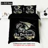 3pcs Dragon Pattern Printed Bedding Set, 1 Quilt Cover+2 Pillowcases, Suitable For Teenagers And Adults Bedroom, Birthday Gift