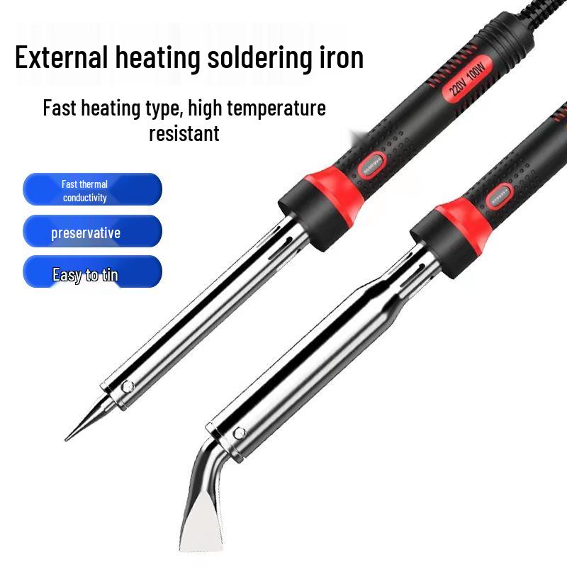 High-Power Electric Soldering Iron with Light, 100W - Ideal for Tin Soldering, Welding, and Household Repairs.
