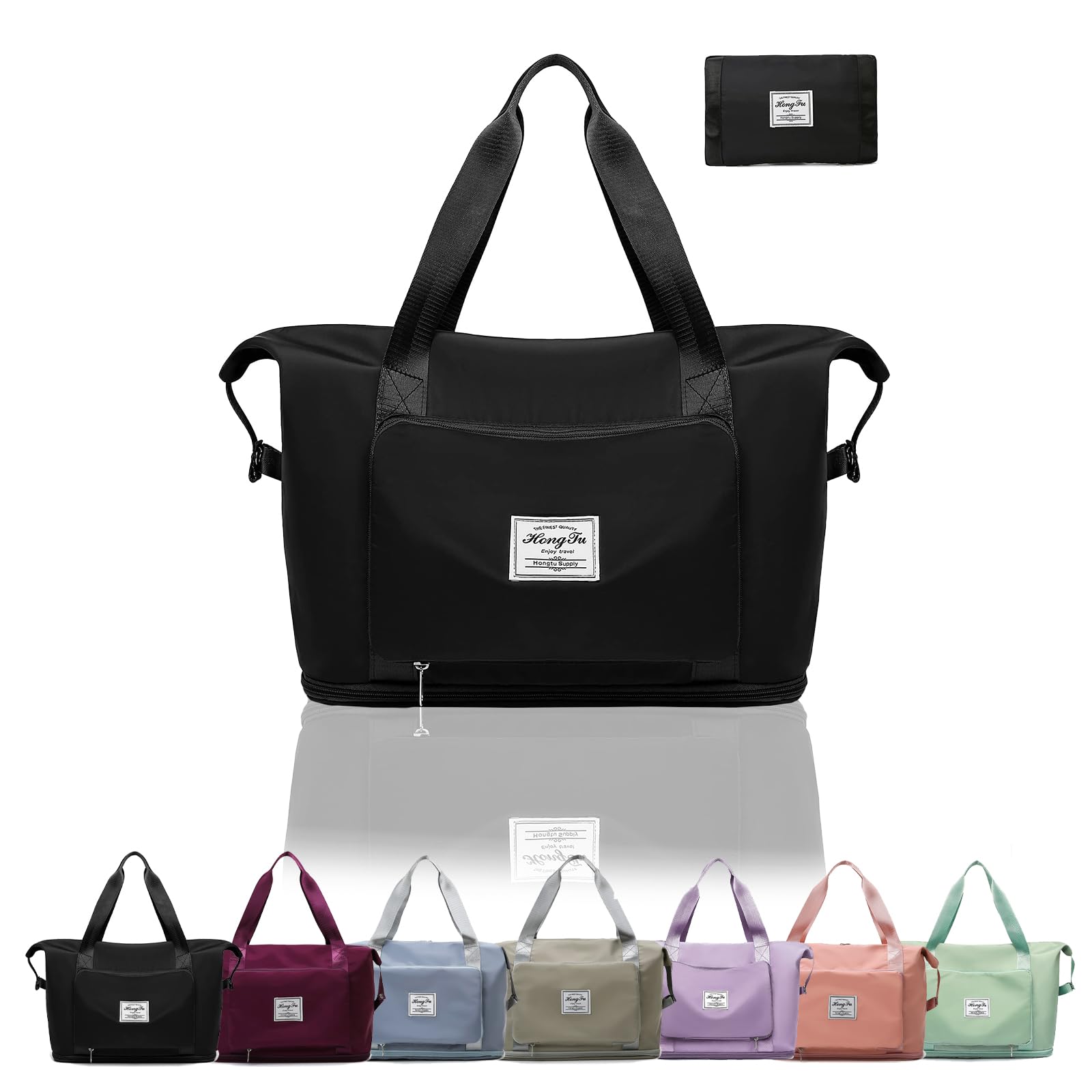 

ALLMIRA Foldable Carry-On Bag, Boston Bag, Foldable, Large Capacity Travel Bag, Sports Bag, Duffel Bag, Travel Bag, Waterproof, Lightweight, Foldable