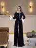 European & American 2026 Vintage College-Style Spring Long-Sleeve Waist-Cinching Dress
