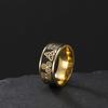 New Arrival Stainless Steel Viking Celtic Runes Rings Triquetra Trinity Black Rings Jewelry For Men Good Luck Irish Jewelry
