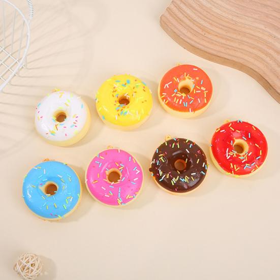 Squeeze Toy Soft Slow Rebound Stress Relief Toy 7cm Realistic Donut Simulation for Kids Adults Desktop Decoration Baking Prop Photo Background