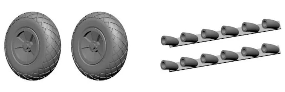 

KP Model Martin Baker Wheels Exhaust KP Plastic Model Parts KPMEX035 1/72 MB-5/6 & (for Model) (Airplane)
