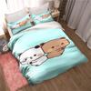 Bubu Dudu Kreslený roztomilý medvídek Kawaii Vánoční dárková sada ložního povlečení Dvojitý King size povlak na přikrývku a povlak na polštář Sada dětských povlaků na přikrývku