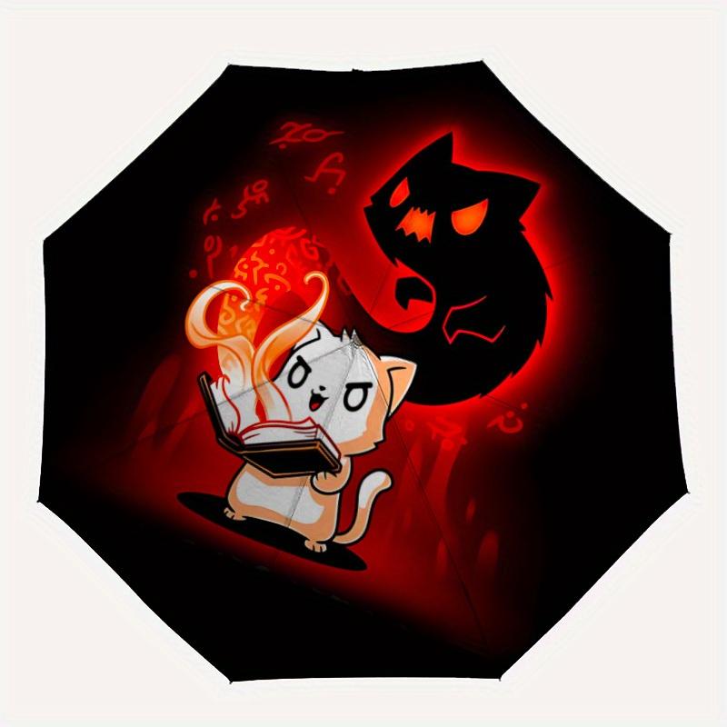 

1pc Magic Cat Automatic Open/Close, Foldable Compact Umbrella with 8-Rib Shaft, Perfect Gift For Men And Women, Casual Style, Vibrant Motif,