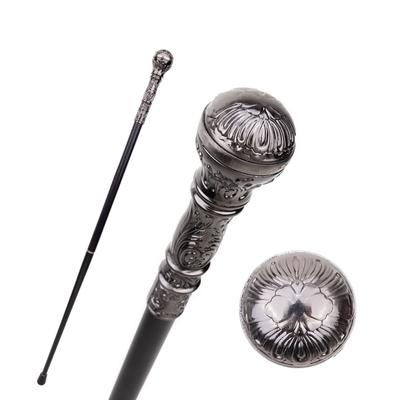 Bastone da passeggio alla moda con manico rotondo di lusso in argento per feste Bastone da passeggio decorativo Elegante bastone da passeggio con pomello pastorale 93 cm